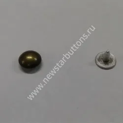 ХОЛЬНИТЕН ЛАТУННЫЙ ДЖИНСОВЫЙ (9,5ММ) "ПОЛУСФЕРА" ЦВЕТ АНТИК/5000 ШТ